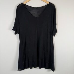 Eileen Fisher 100% Silk Semi Sheer T-Shirt Top Blouse Tunic Delicate Size Medium